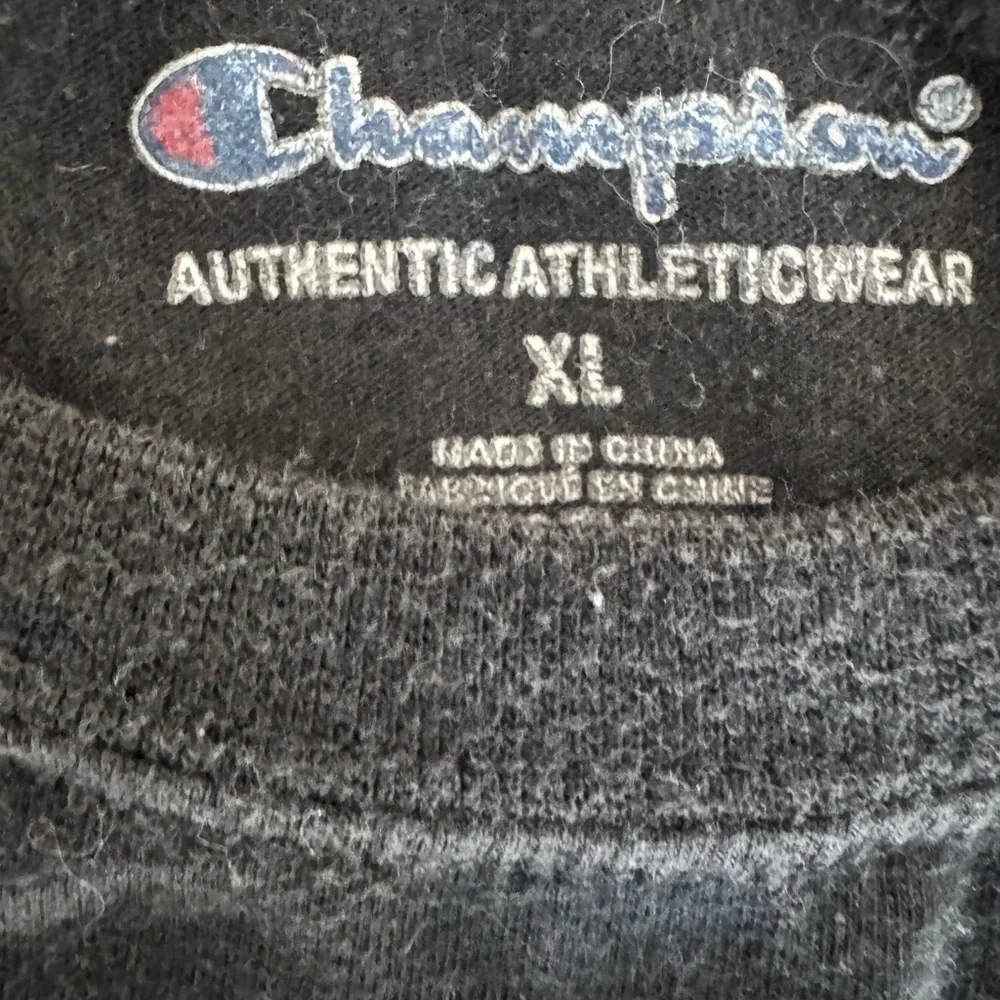 Champion Black Script Logo T-Shirt XL Authentic Athleticwear Gym